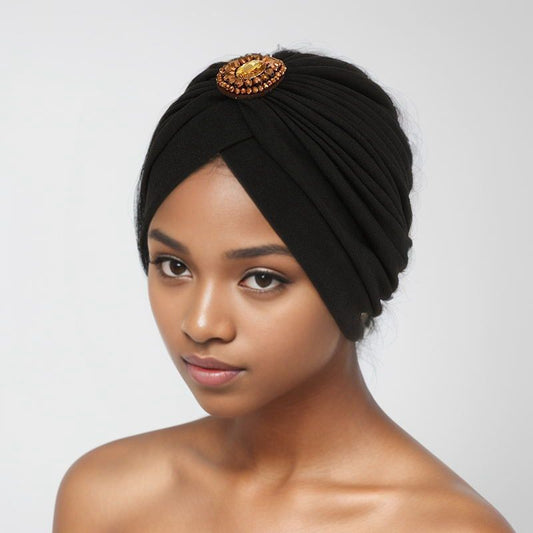 Turbante Broche Dorado