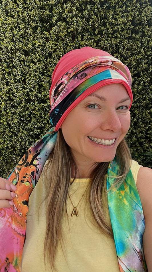 Turbante Tiras Largas Fucsia